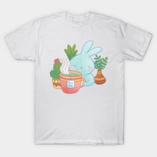 Cute Rabbit Loves Tea | Kawaii Handmade Illustration | By Atelier Serakara T-Shirt